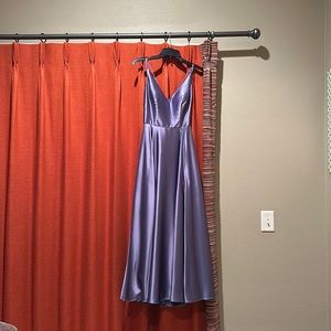Purple silk prom dress